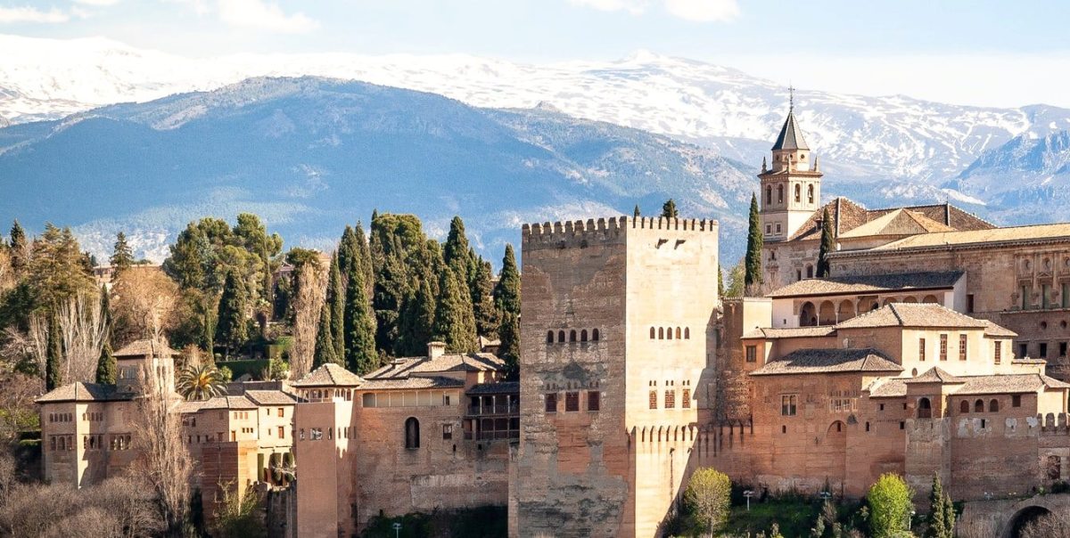 Flying to Granada airport to visit the Alhambra in Spain